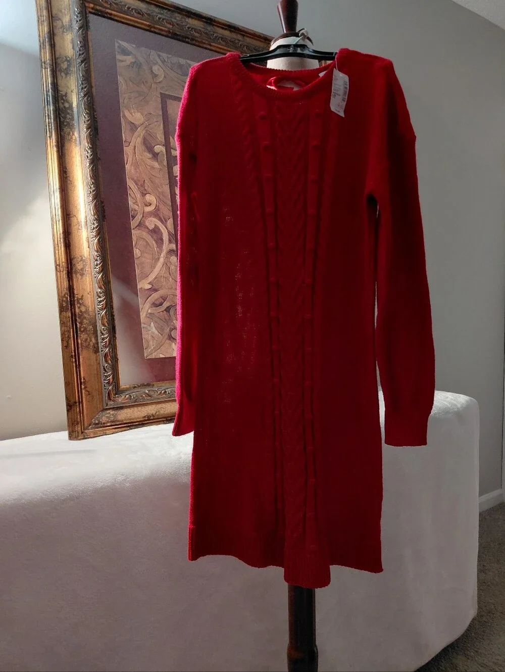 The Children's Place Red Cable-Knit Sweater Dress Size 